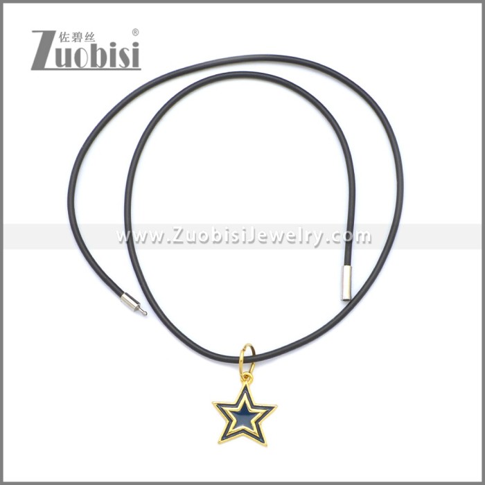 Rubber Necklace W Stainless Steel Clasp n003196HG