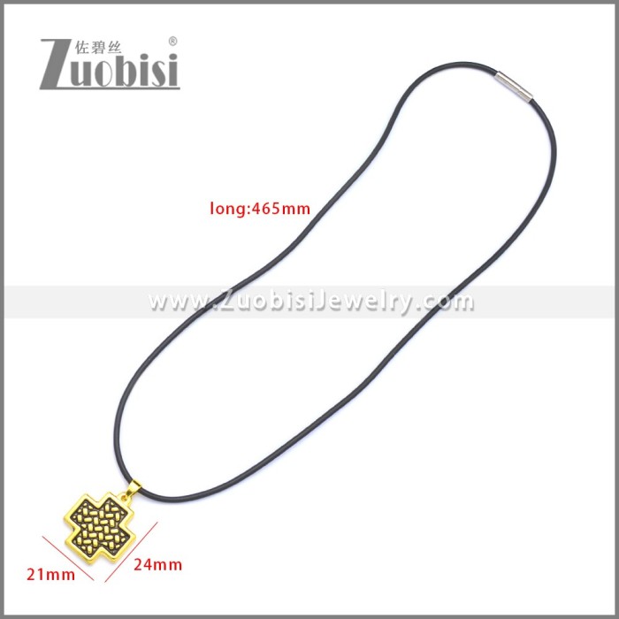 Rubber Necklace W Stainless Steel Clasp n003185HG