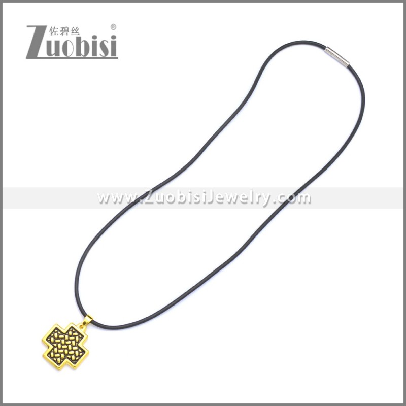 Rubber Necklace W Stainless Steel Clasp n003185HG