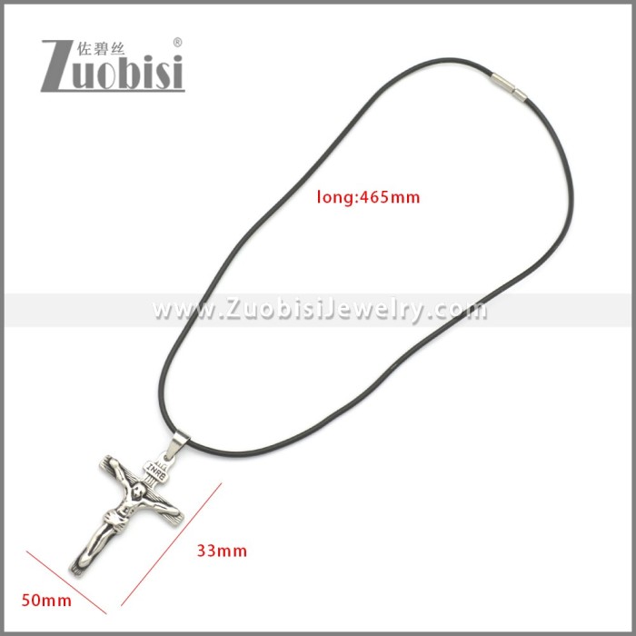 Rubber Necklace W Stainless Steel Clasp n003181HA