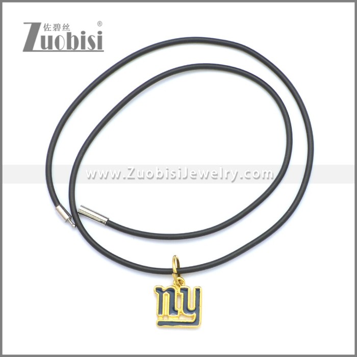 Rubber Necklace W Stainless Steel Clasp n003194HG
