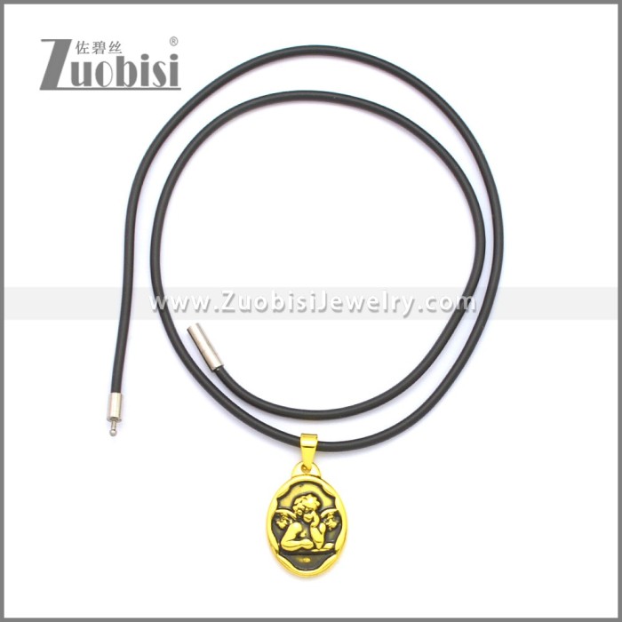 Rubber Necklace W Stainless Steel Clasp n003184HG