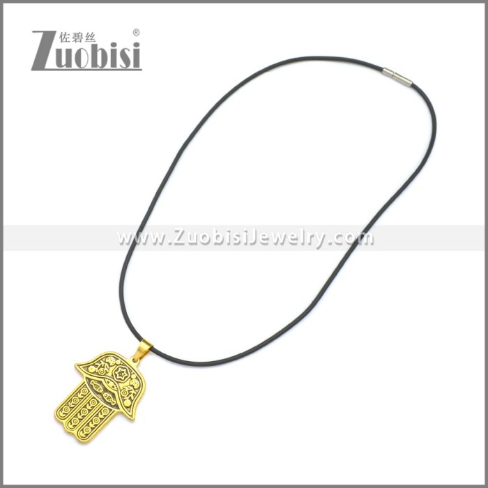 Rubber Necklace W Stainless Steel Clasp n003176HG1