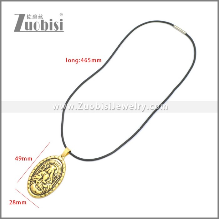 Rubber Necklace W Stainless Steel Clasp n003174HG1