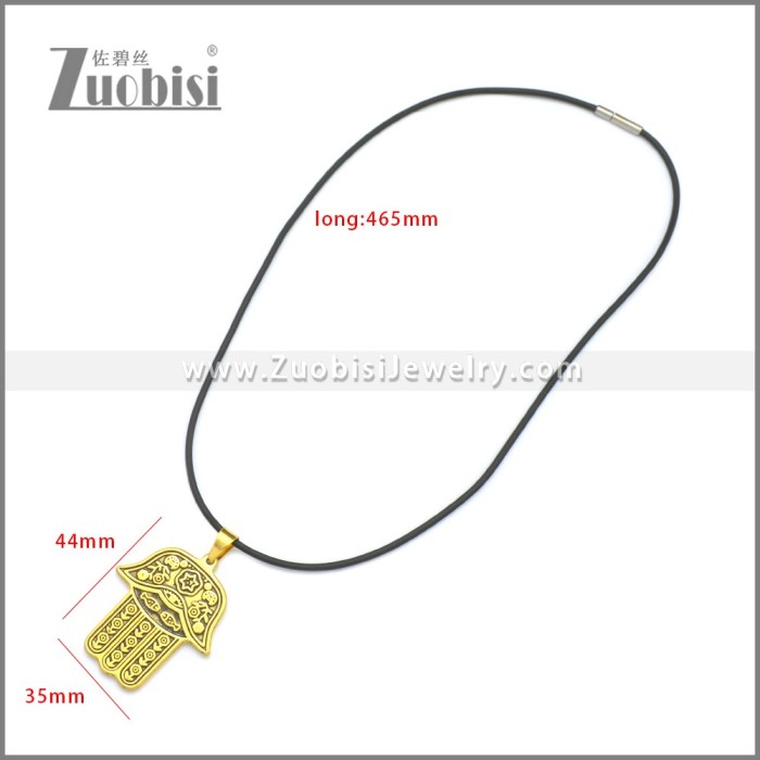 Rubber Necklace W Stainless Steel Clasp n003176HG1