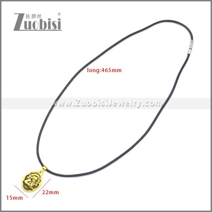 Rubber Necklace W Stainless Steel Clasp n003184HG
