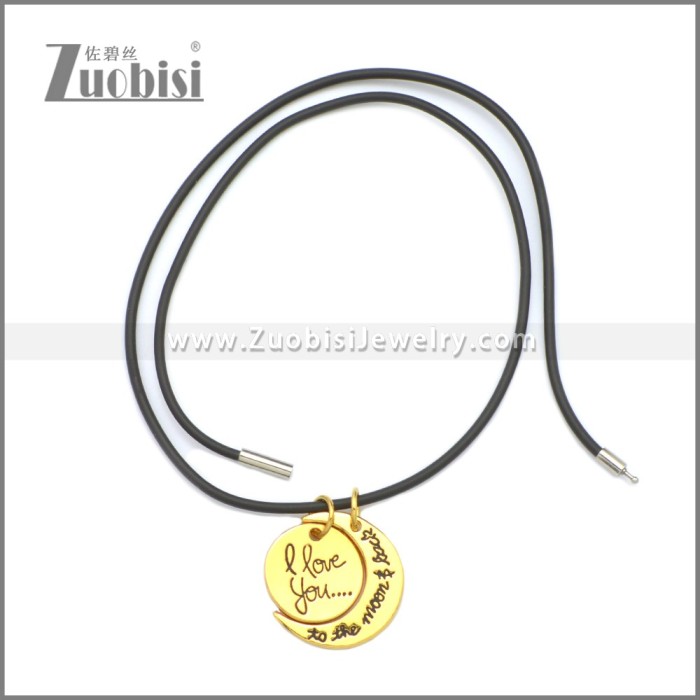 Rubber Necklace W Stainless Steel Clasp n003193HG