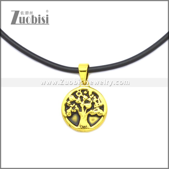 Rubber Necklace W Stainless Steel Clasp n003186HG