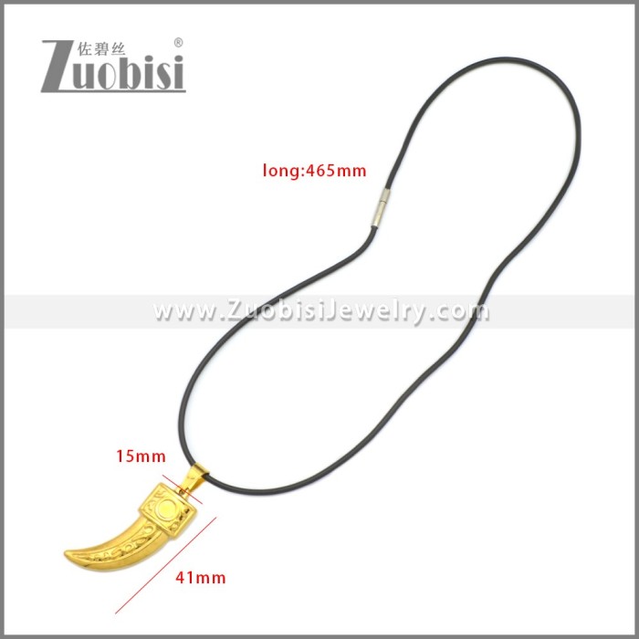 Rubber Necklace W Stainless Steel Clasp n003175HG2