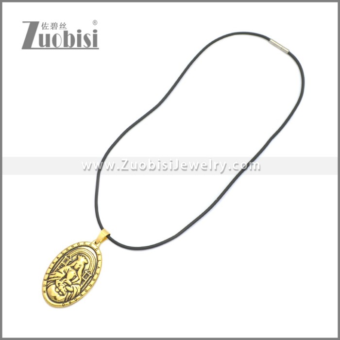 Rubber Necklace W Stainless Steel Clasp n003174HG1