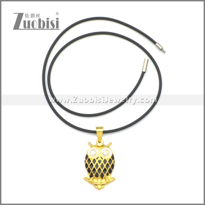 Rubber Necklace W Stainless Steel Clasp n003191HG