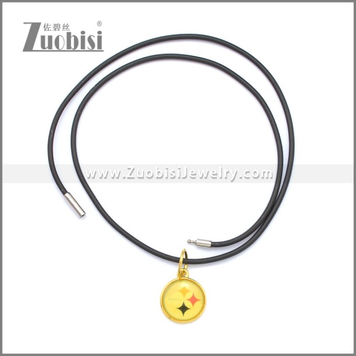 Rubber Necklace W Stainless Steel Clasp n003197HG