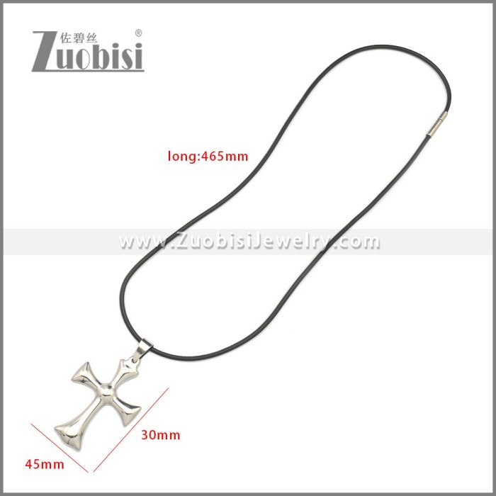 Rubber Necklace W Stainless Steel Clasp n003182HS