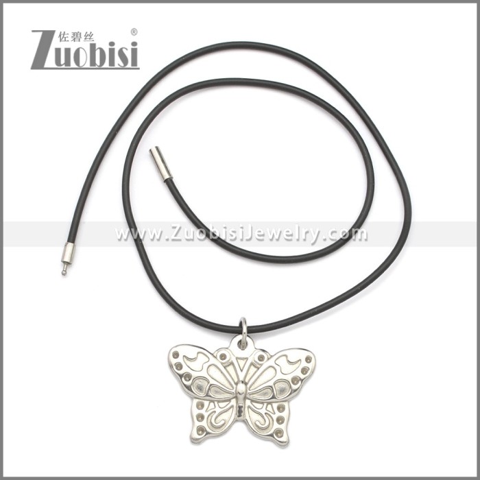 Rubber Necklace W Stainless Steel Clasp n003183HS