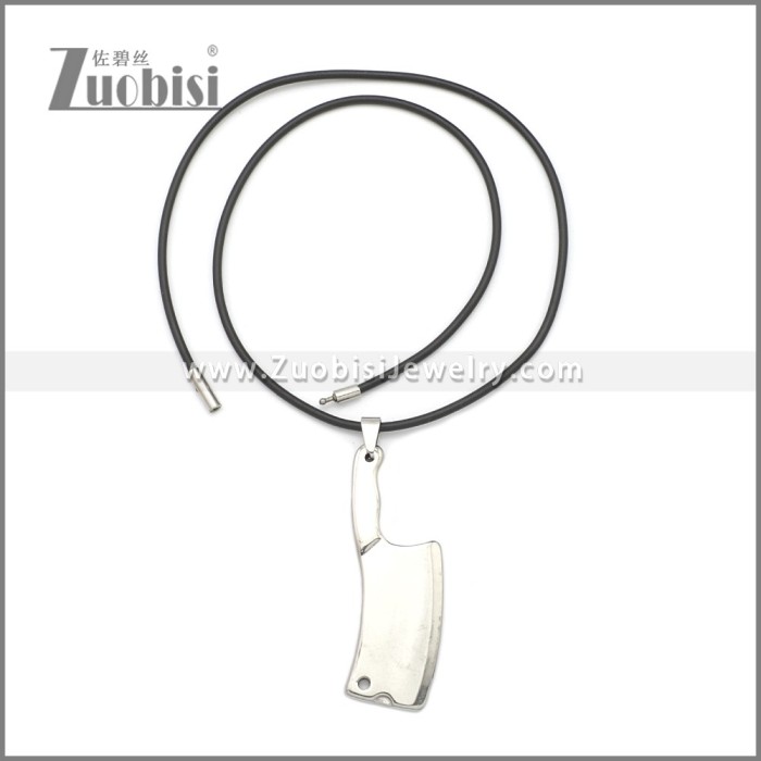 Rubber Necklace W Stainless Steel Clasp n003189HS