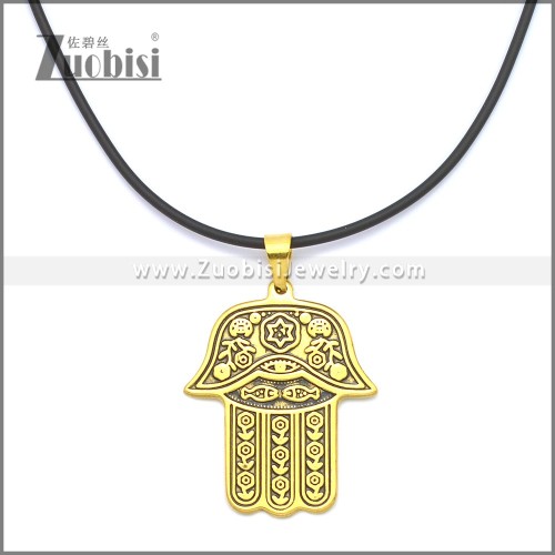 Rubber Necklace W Stainless Steel Clasp n003176HG1