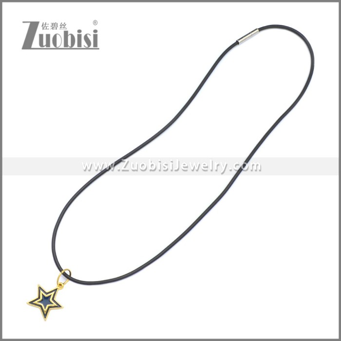 Rubber Necklace W Stainless Steel Clasp n003196HG