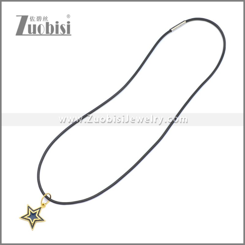 Rubber Necklace W Stainless Steel Clasp n003196HG
