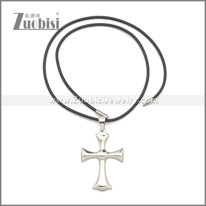 Rubber Necklace W Stainless Steel Clasp n003182HS