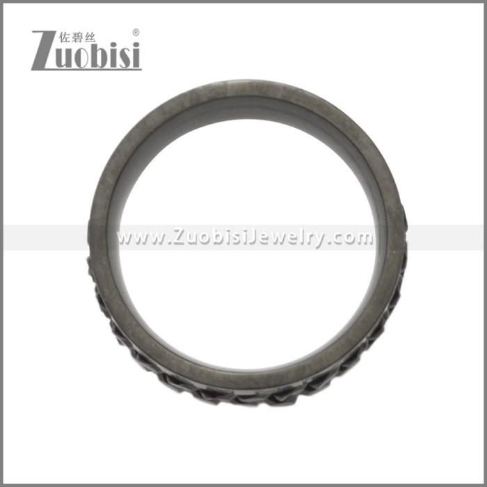 Black Cuban Link Rotating Norse Viking Symbol Ring for Men r008750H