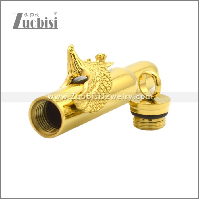 Golden Plating Stainless Steel Eagle Bullet Pendant p010930G
