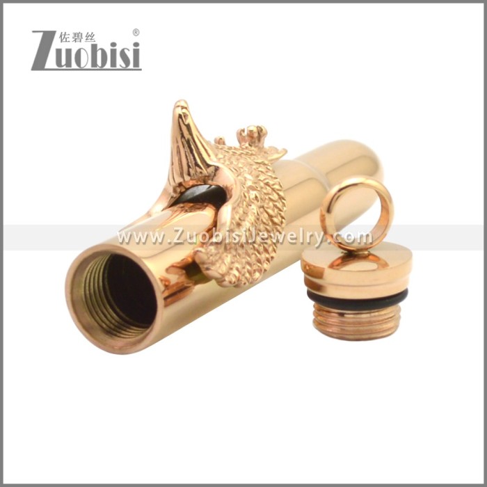 Rose Gold Stainless Steel Bullet Eagle Pendant p010930R