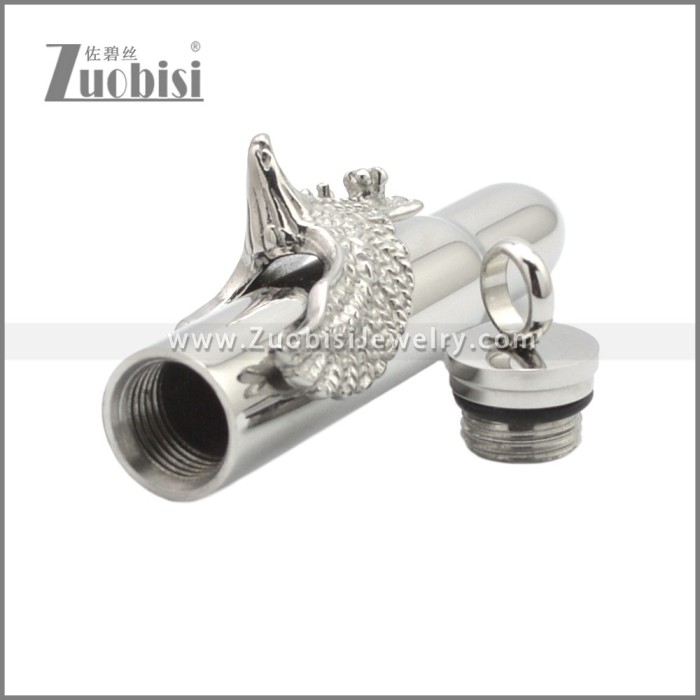 Unscrewed Silver Tone Stainless Steel Eagle Bullet Pendant p010930S