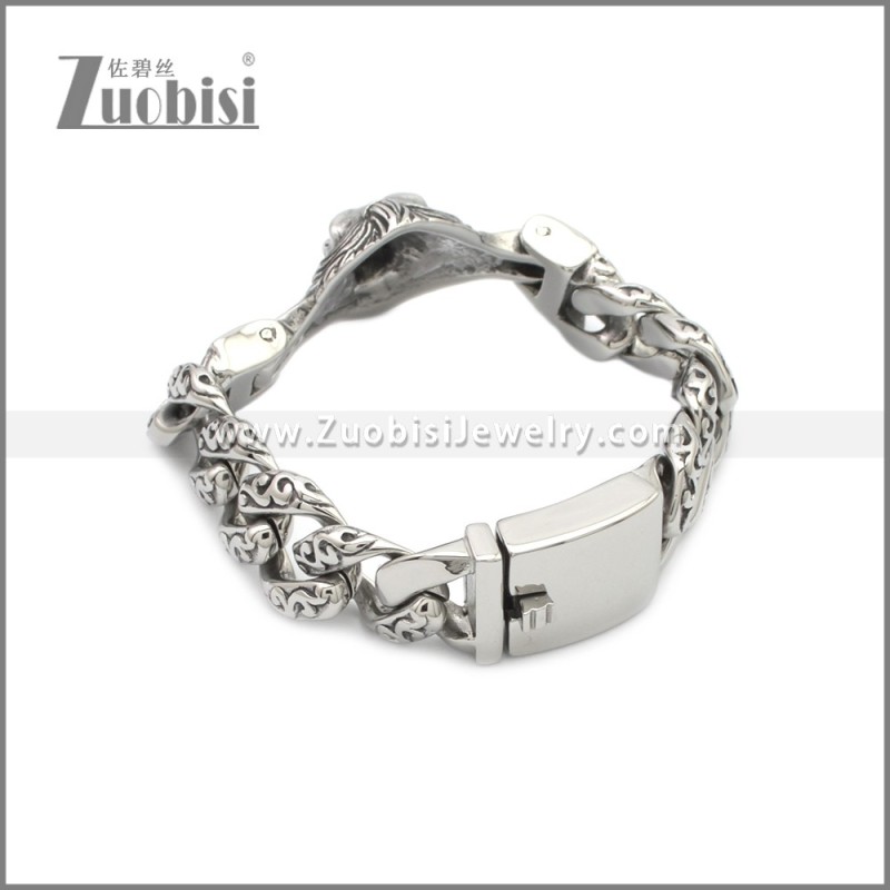 Mens Skull Bracelets Stainless Steel b010094S