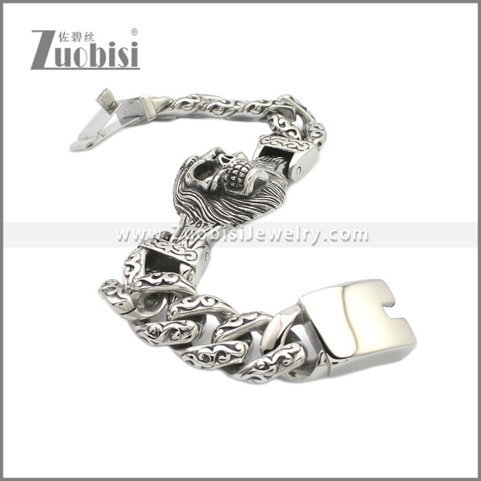 Mens Skull Bracelets Stainless Steel b010094S