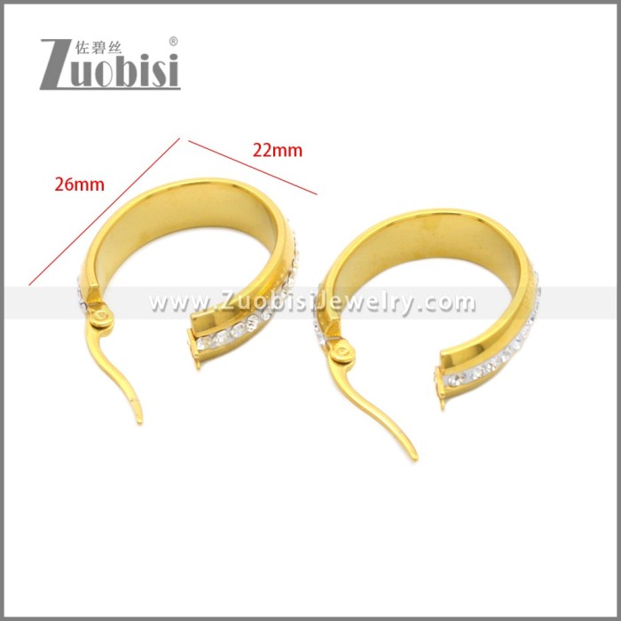 Gold Plated Stainless Steel Hoop Earring e002212G