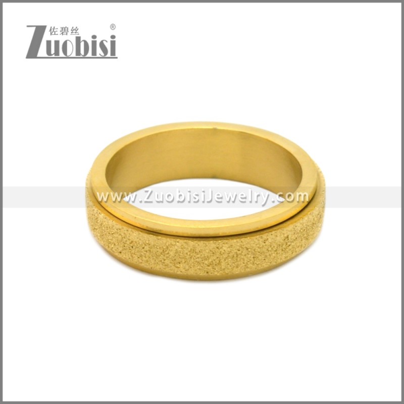 Golden Stainless Steel Rotatable Ring r008843G