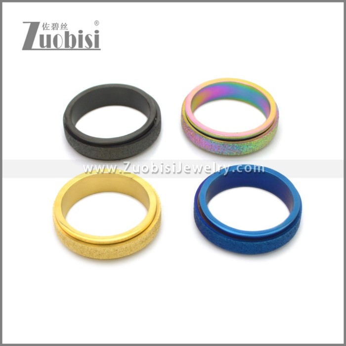 Golden Stainless Steel Rotatable Ring r008843G