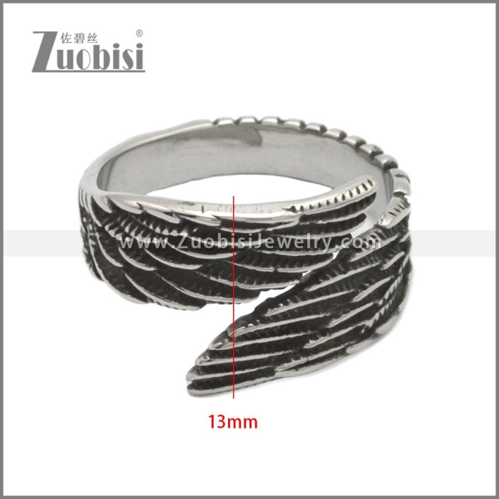 Stainless Steel Angel Wing Ring r008892SH