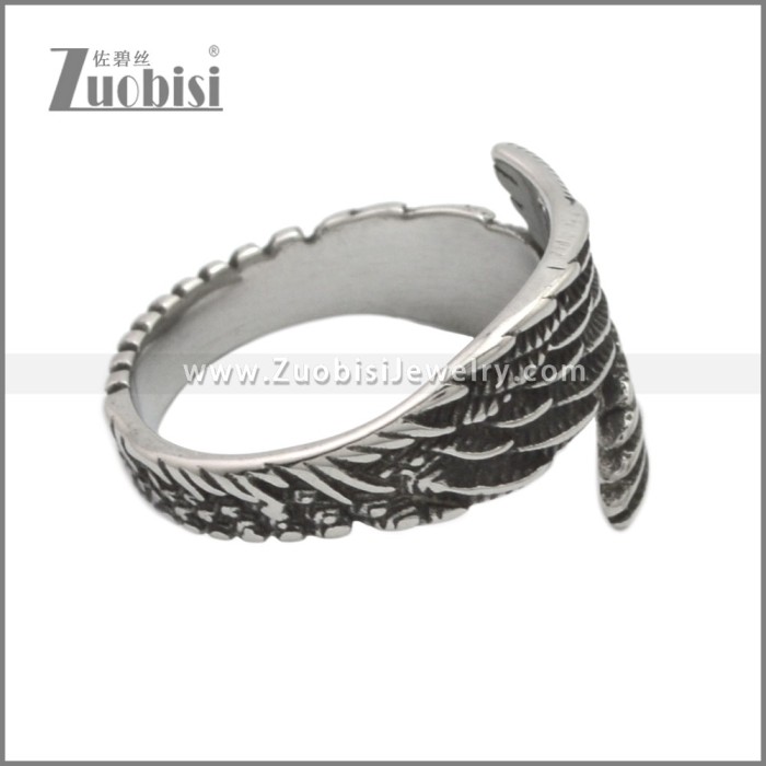 Stainless Steel Angel Wing Ring r008892SH