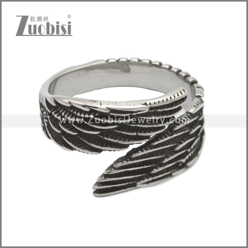 Stainless Steel Angel Wing Ring r008892SH