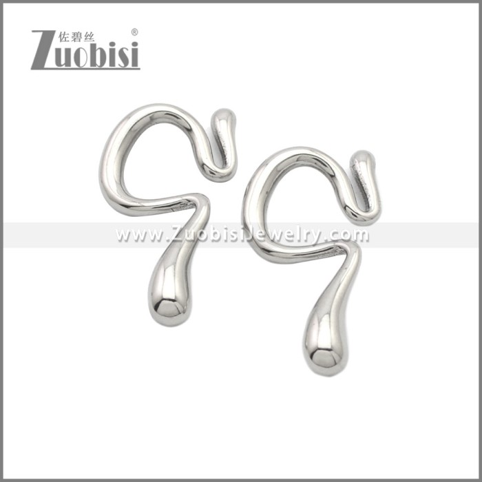 Unique Irregular Liquid Shape Stainless Steel Ear Cuff e002235S