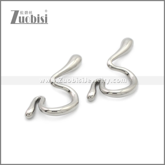 Unique Irregular Liquid Shape Stainless Steel Ear Cuff e002235S