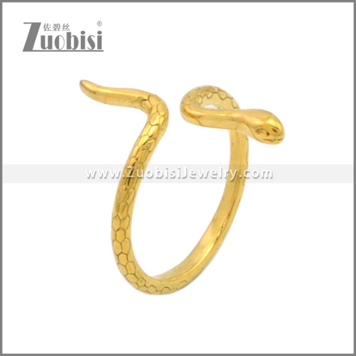 Gold Plating Stainless Steel Snake Ring r008911G