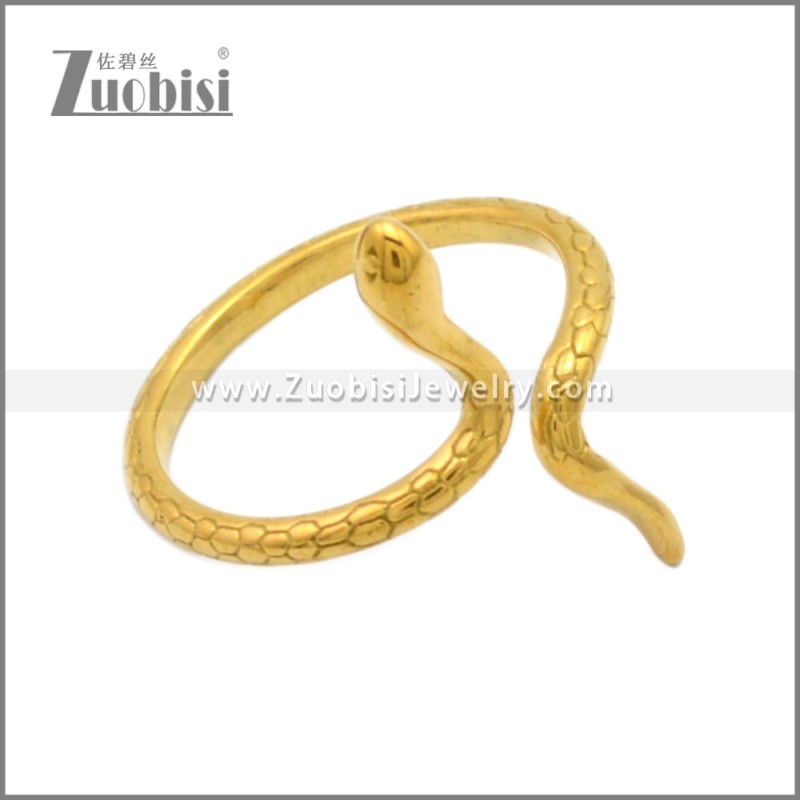 Gold Plating Stainless Steel Snake Ring r008911G