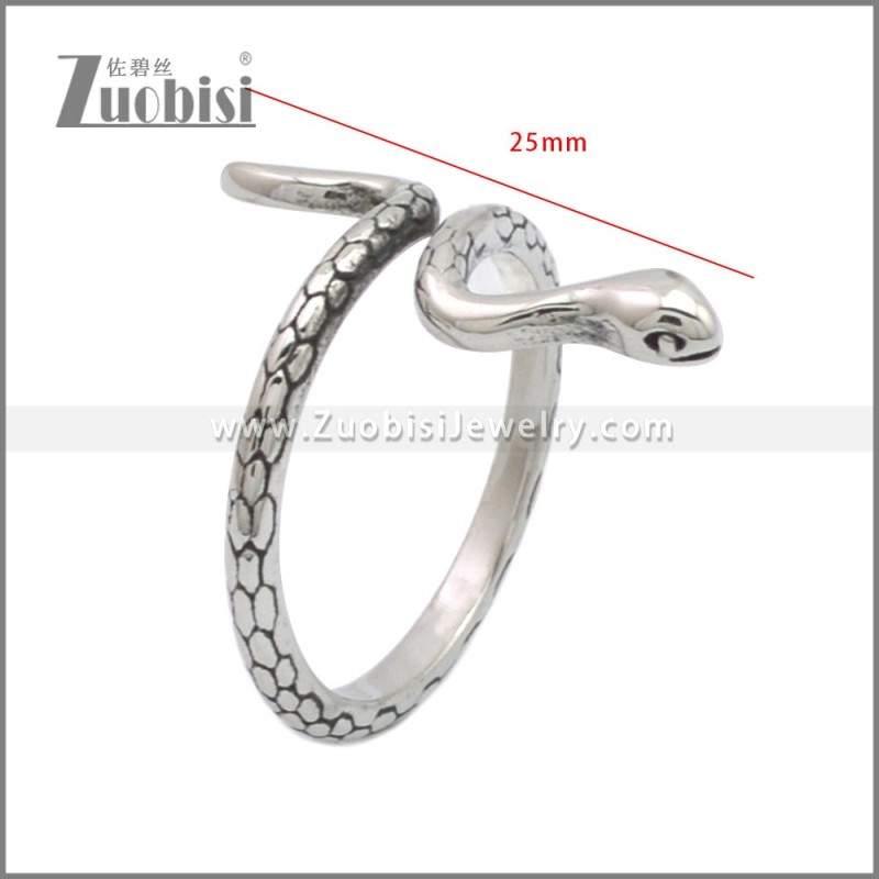 Adjustable Stainless Steel Snake Ring r008911SA