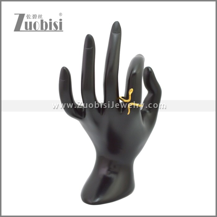 Gold Plating Stainless Steel Snake Ring r008911G