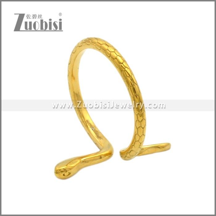 Gold Plating Stainless Steel Snake Ring r008911G