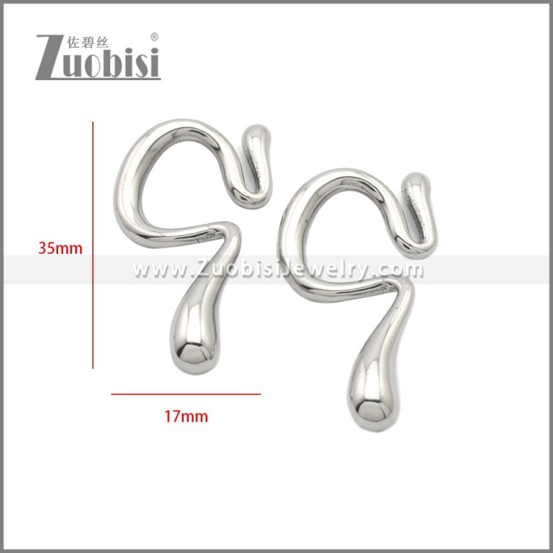 Unique Irregular Liquid Shape Stainless Steel Ear Cuff e002235S