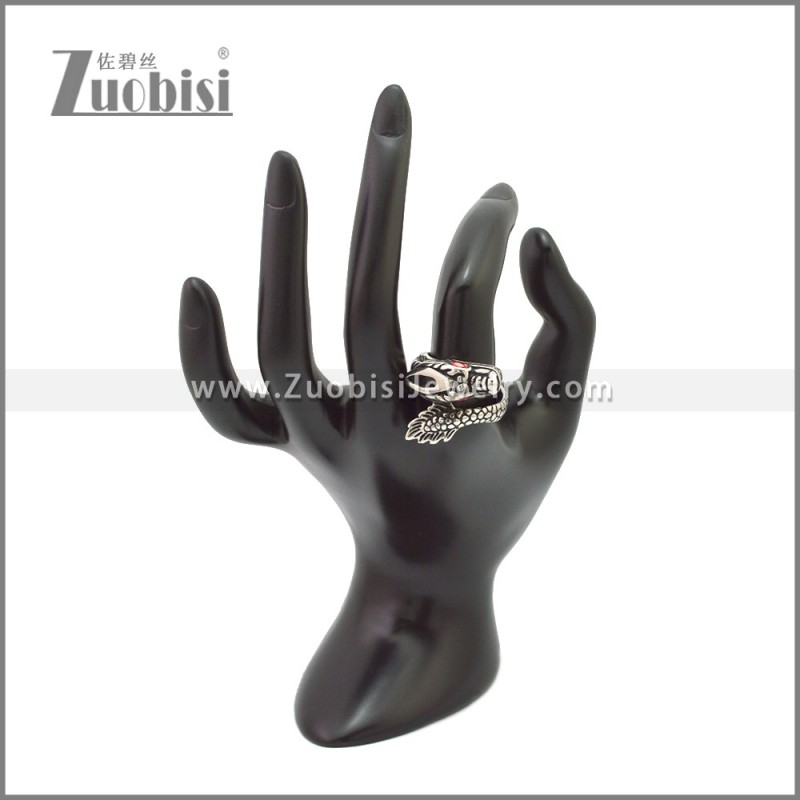 Retro Silver Stainless Steel Dragon Ring Adjustable r008918SH