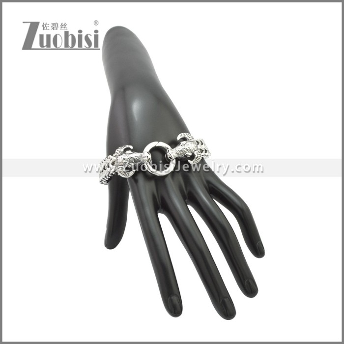 Silver Stainless Steel OX Bracelet b010132S