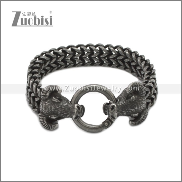 Antique Stainless Steel OX Bracelet b010132A
