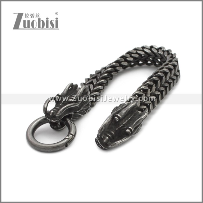 Antique Stainless Steel Dragon Bracelet b010133A