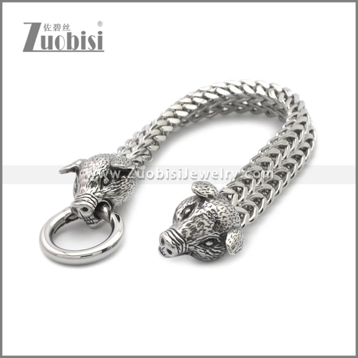 Stainless Steel Boar Bracelet b010141S