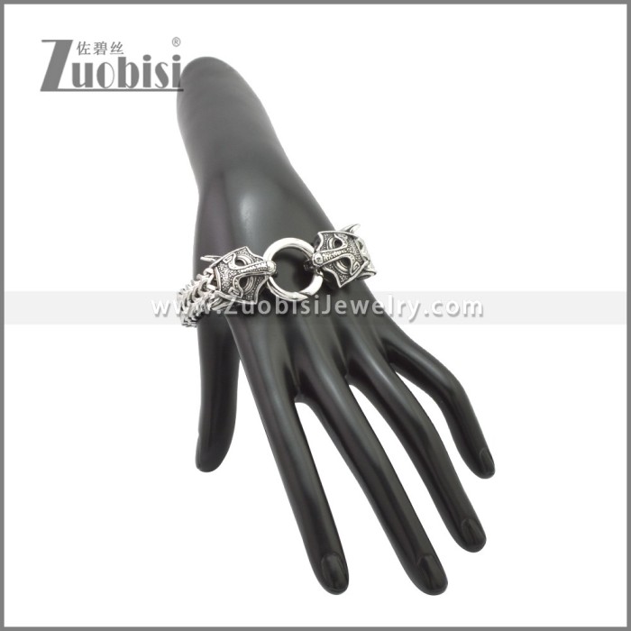 Stainless Steel Wolf Viking Bracelet b010136S