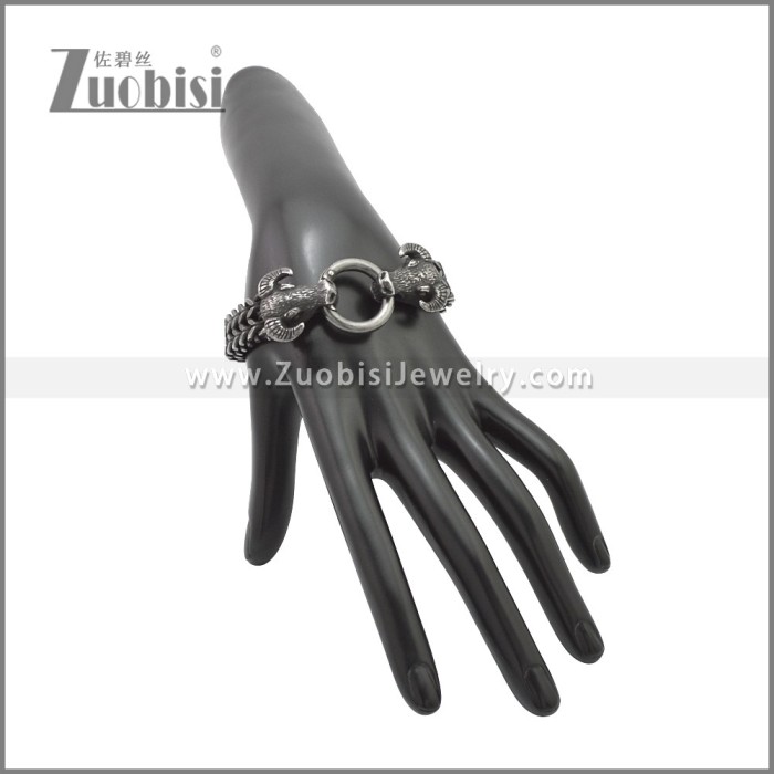 Antique Stainless Steel OX Bracelet b010132A